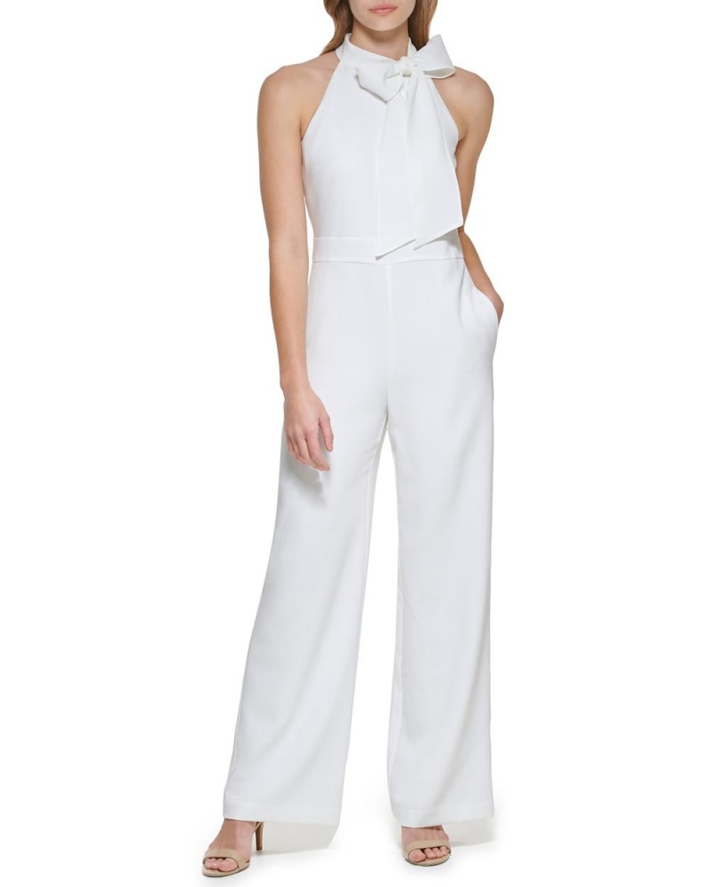 Vince Camuto Bow-Neck Kombineza Damske Biele | SBPL-07326