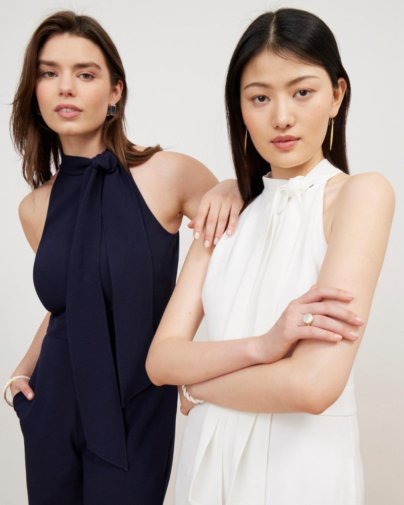 Vince Camuto Bow-Neck Kombineza Damske Námornícka Modrá | VRYG-84026