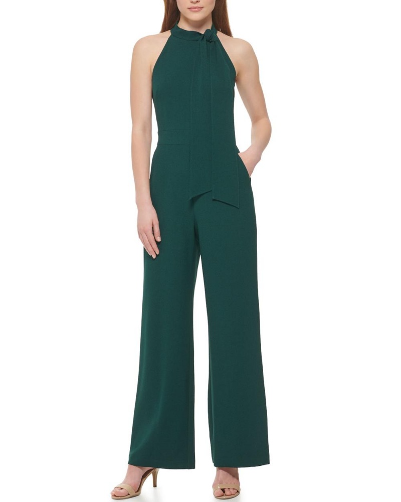 Vince Camuto Bow-Neck Kombineza Damske Zelene | UZGL-87214