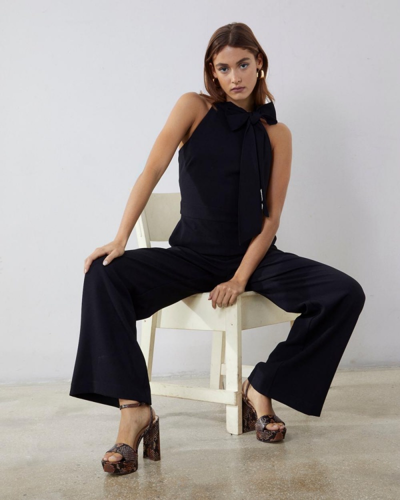 Vince Camuto Bow-Neck Kombineza Damske Čierne | MHWE-04975