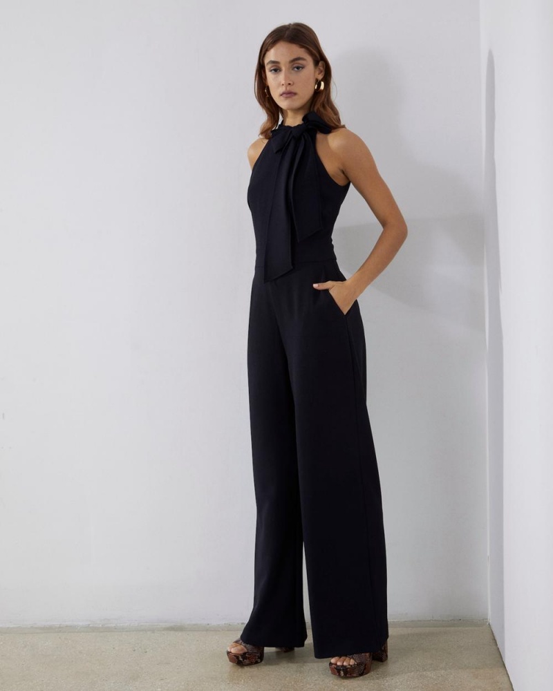 Vince Camuto Bow-Neck Kombineza Damske Čierne | MHWE-04975