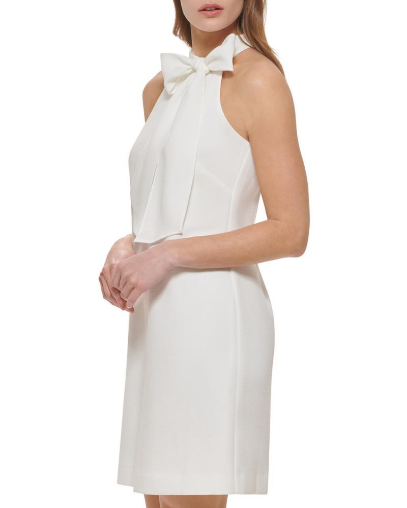 Vince Camuto Bow-Neck Mini Šaty Damske Biele | DZEN-20496