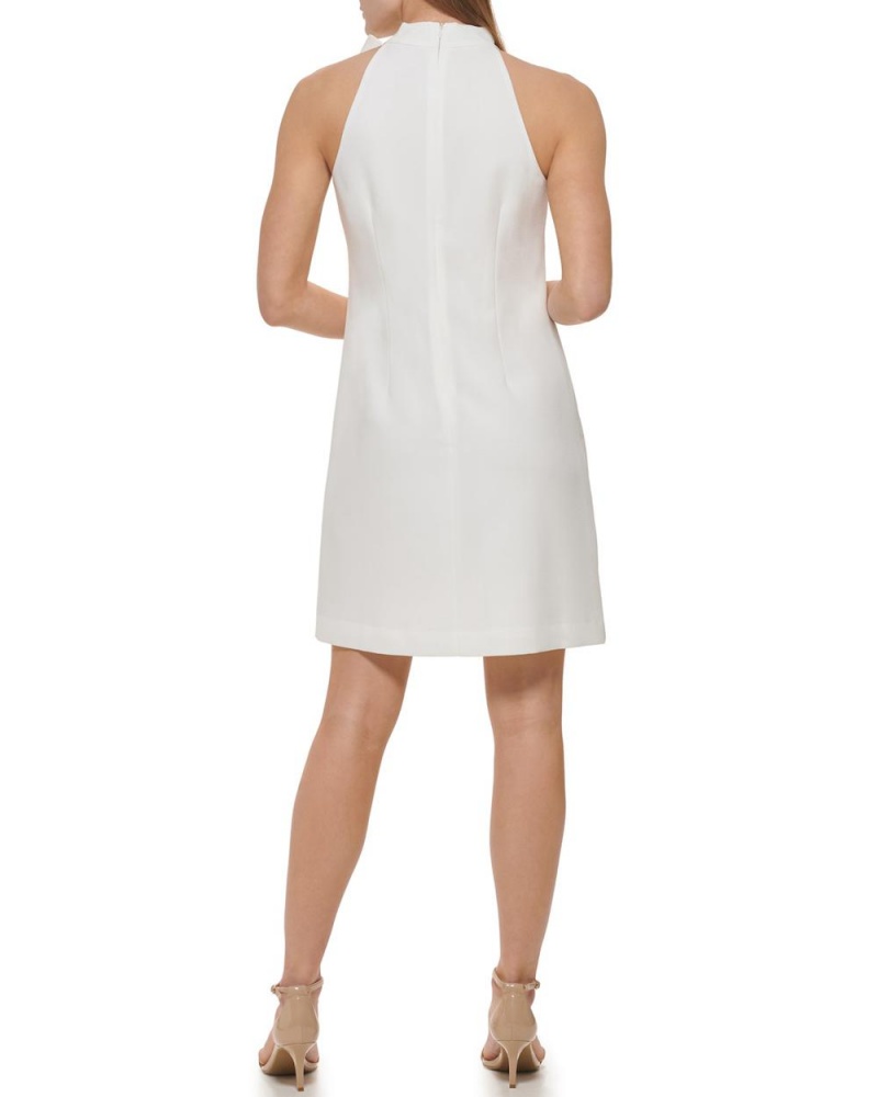 Vince Camuto Bow-Neck Mini Šaty Damske Biele | DZEN-20496