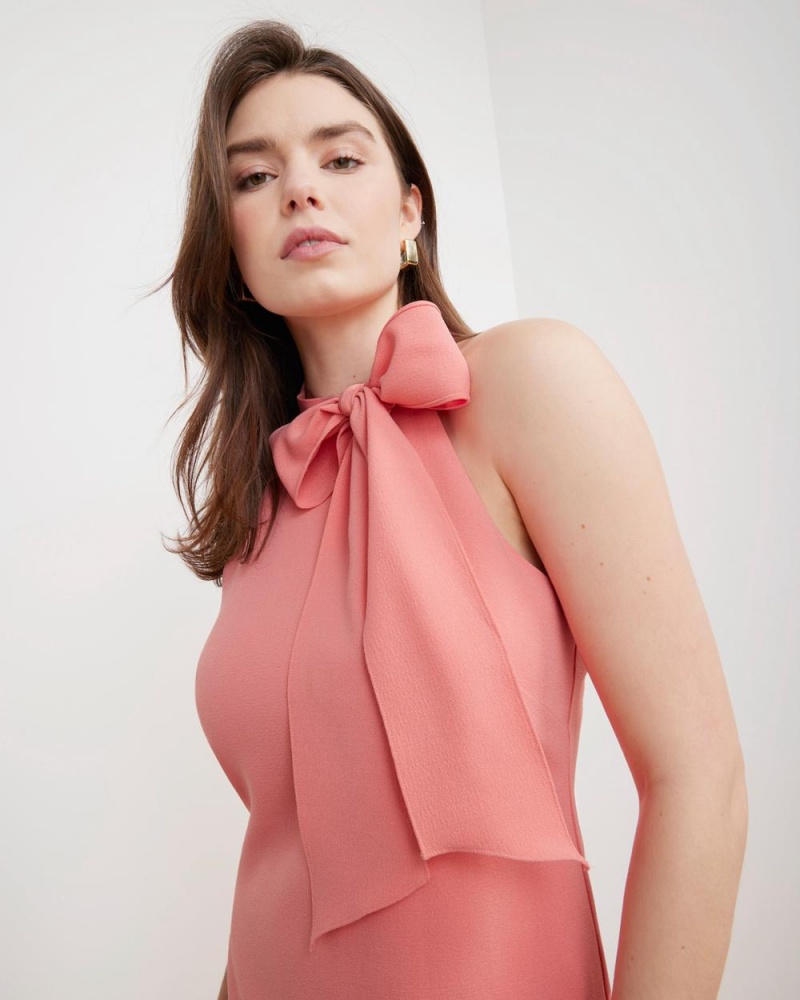 Vince Camuto Bow-Neck Mini Šaty Damske Koralove | PLZV-37052