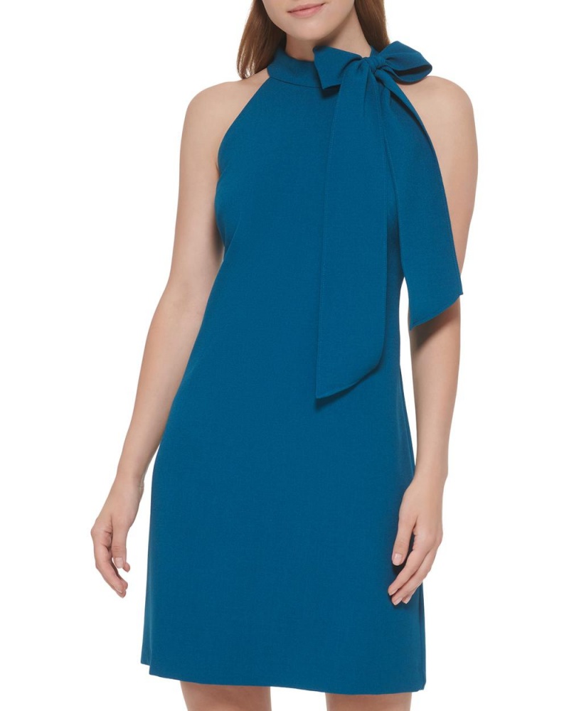 Vince Camuto Bow-Neck Mini Šaty Damske Modre | VWKI-03625