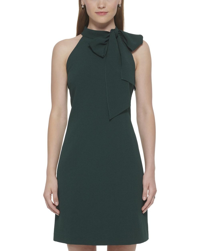 Vince Camuto Bow-Neck Mini Šaty Damske Zelene | ALFK-38029