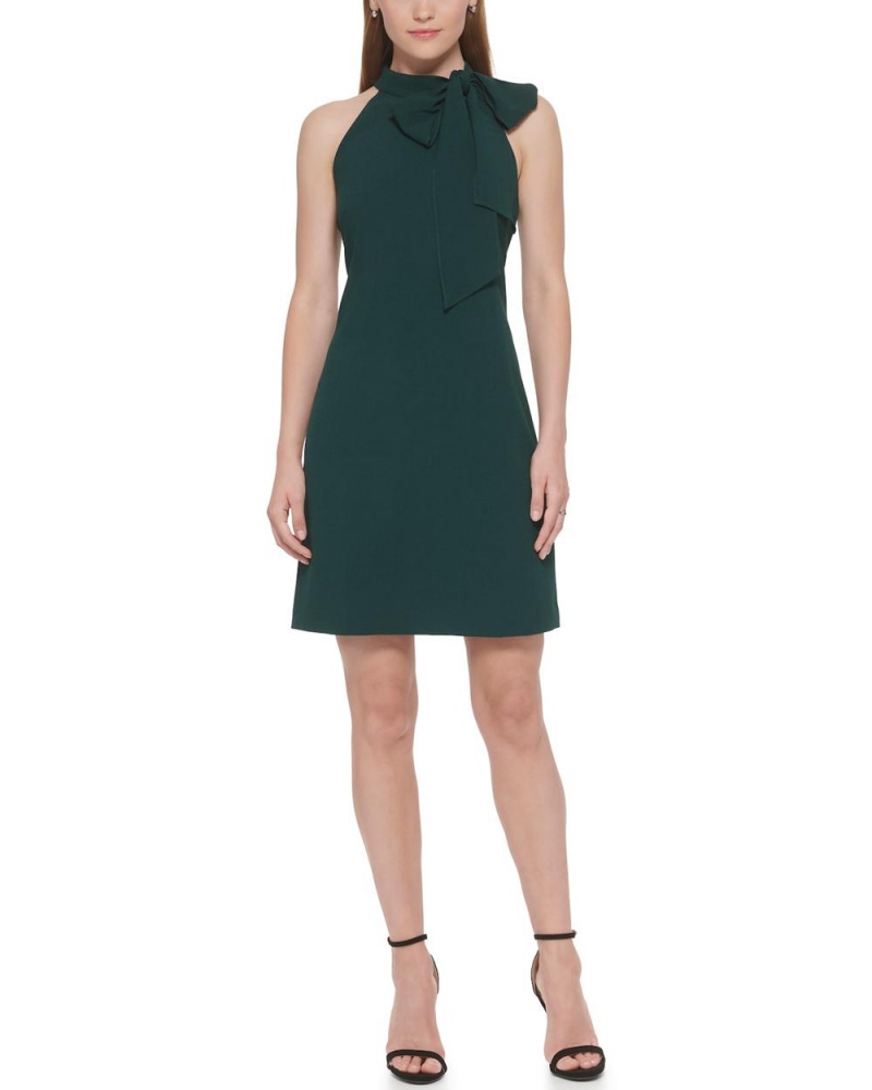 Vince Camuto Bow-Neck Mini Šaty Damske Zelene | ALFK-38029