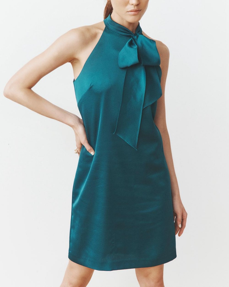 Vince Camuto Bow-Neck Mini Šaty Damske Zelene | TBYR-28403