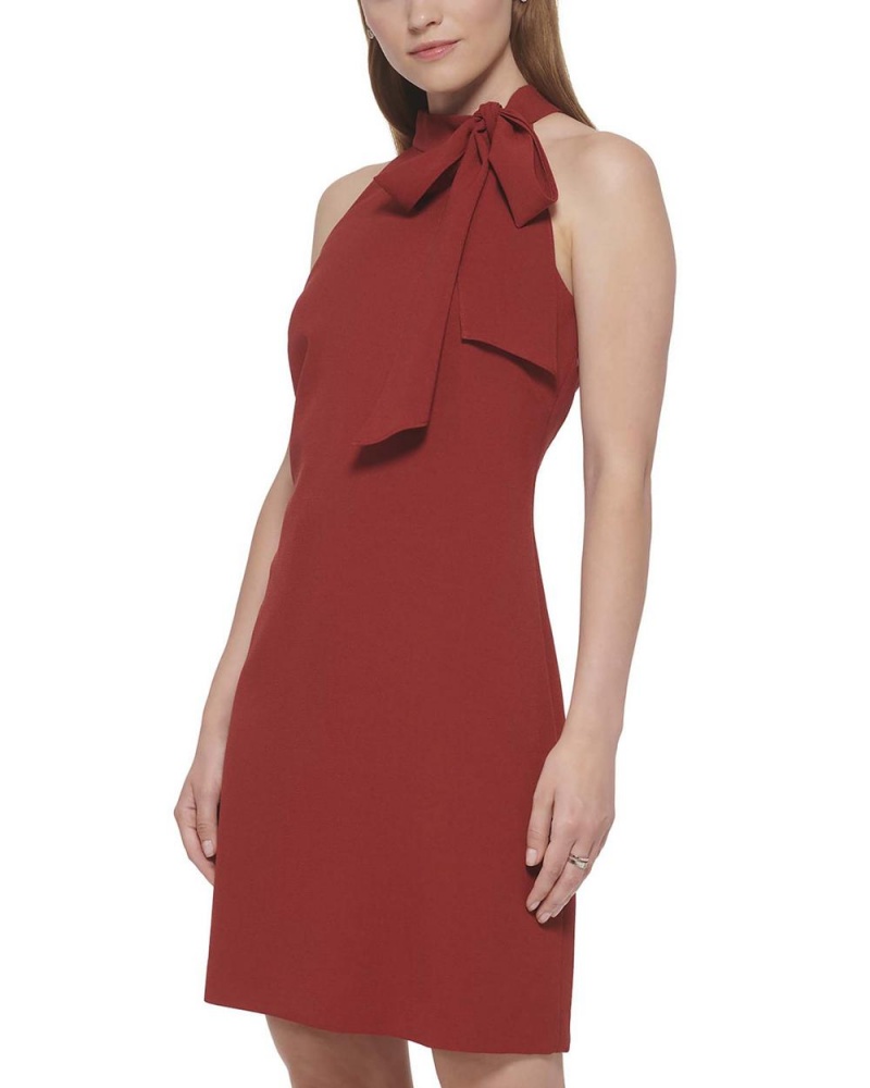 Vince Camuto Bow-Neck Mini Šaty Damske Červené | YOZJ-73560