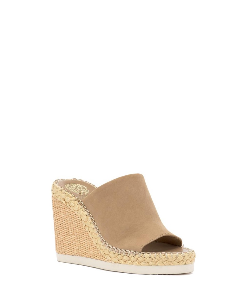 Vince Camuto Brissia Wedge Mules Damske Hnede | XEMJ-02853