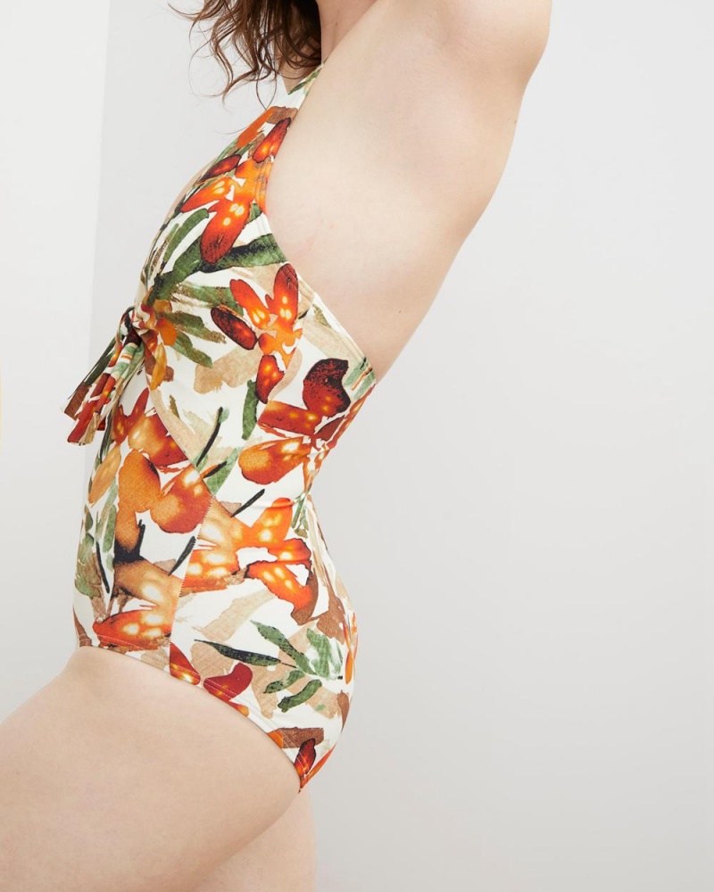 Vince Camuto Brushstroke Floral-Print One-Piece Swimsuit Plavky Damske Viacfarebný | XVBN-02478