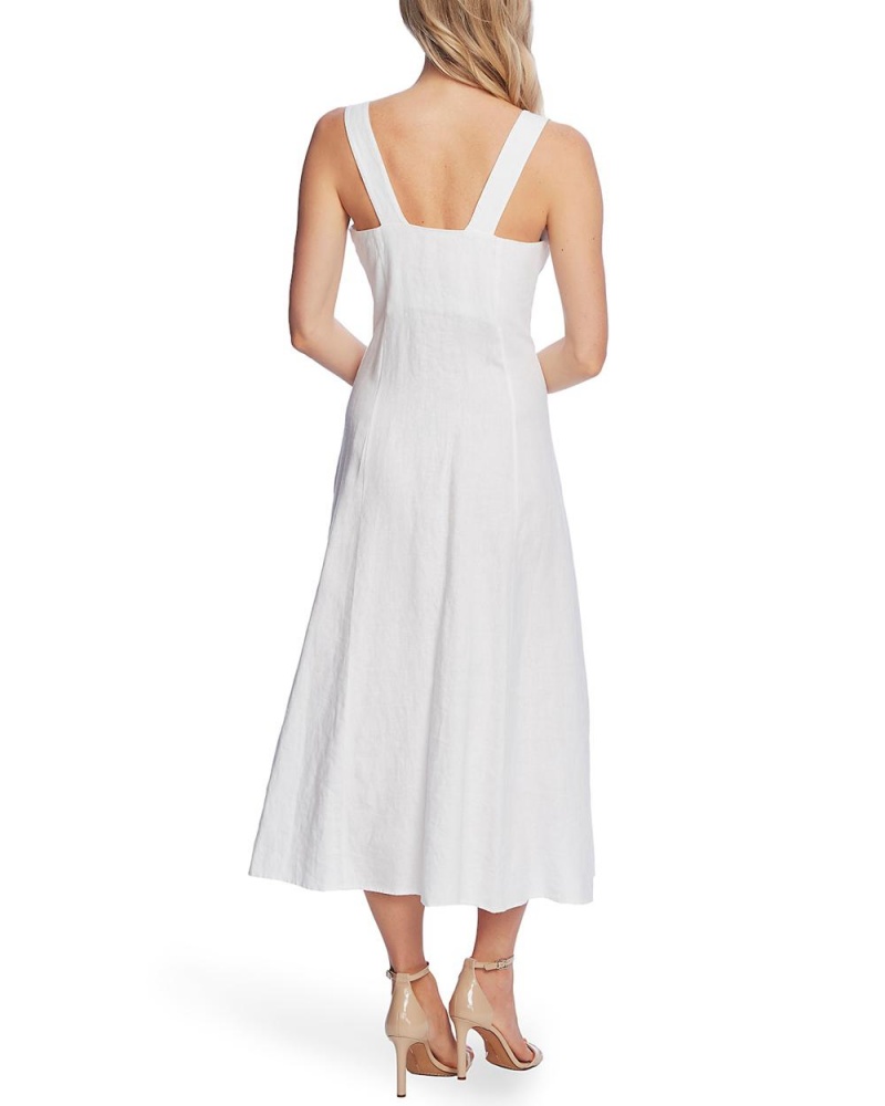 Vince Camuto Button-Front Midi Šaty Damske Biele | KOCV-76298