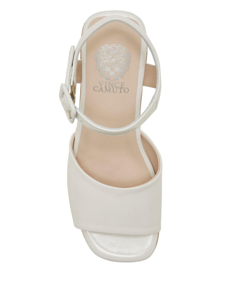 Vince Camuto Byndy Wedge Sandale Damske Biele | WMBP-38246