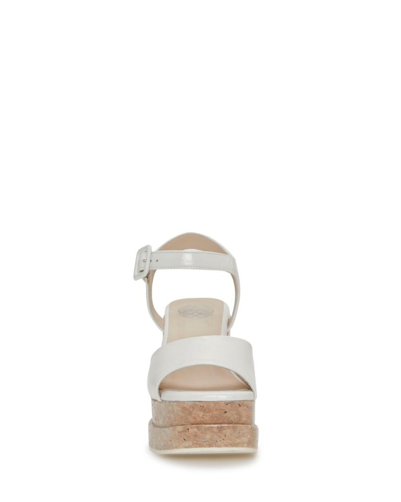 Vince Camuto Byndy Wedge Sandale Damske Biele | WMBP-38246