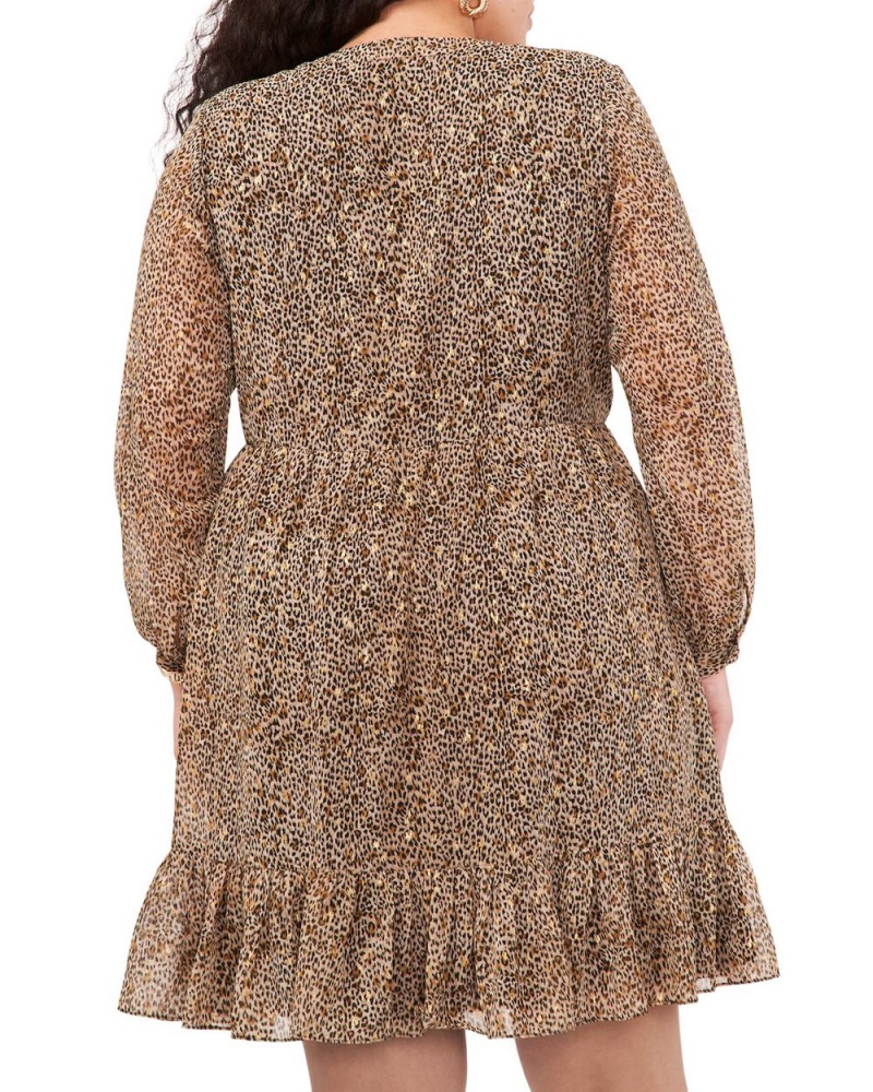 Vince Camuto Cheetah-Print Chiffon (Plus Size) Maxi Šaty Damske Hnede | AUMG-90638