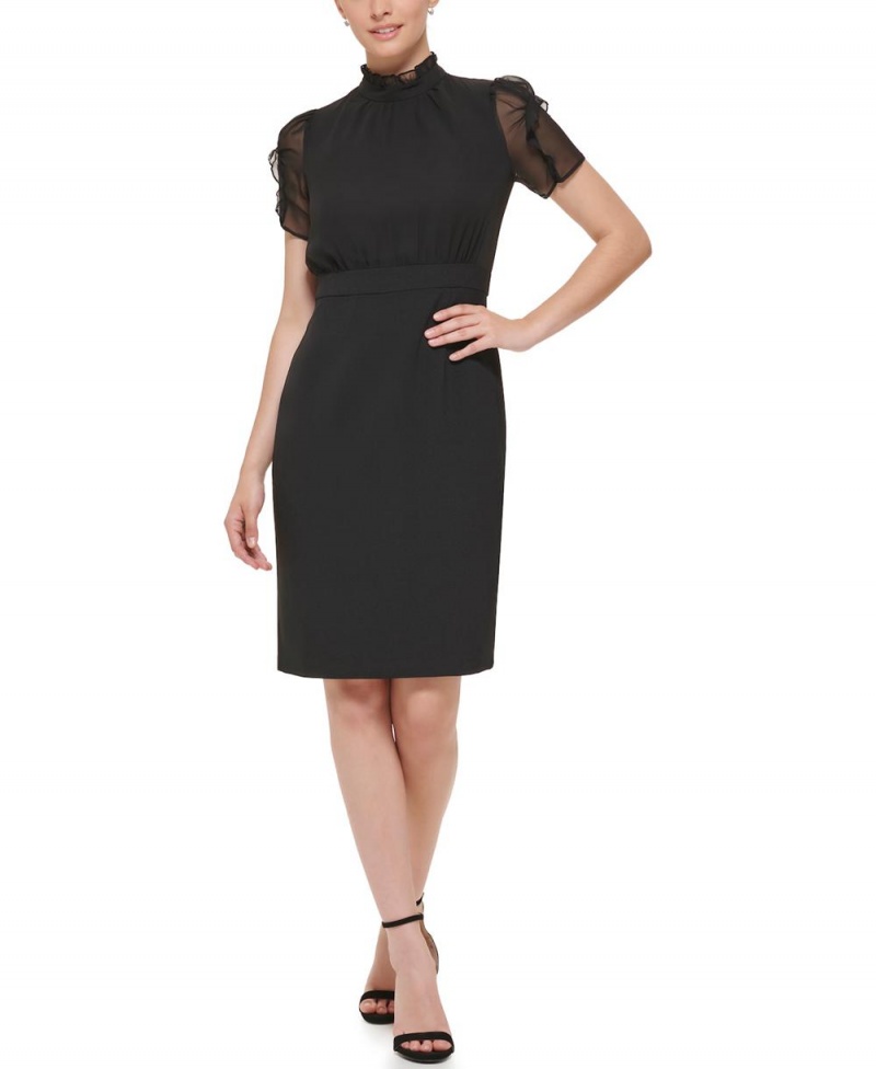 Vince Camuto Chiffon-Sleeve Mini Šaty Damske Čierne | OYIP-01359