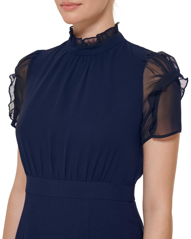 Vince Camuto Chiffon-Sleeve Mini Šaty Damske Námornícka Modrá | HZYD-78156