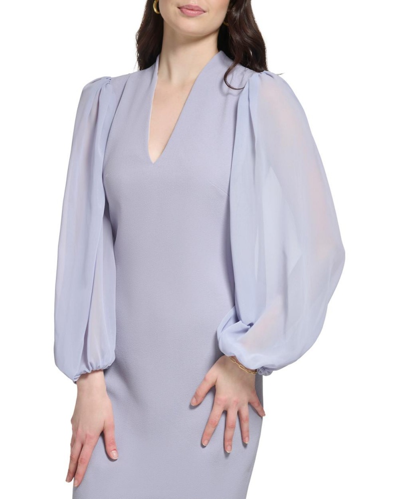 Vince Camuto Chiffon-Sleeve Sheath Mini Šaty Damske Siva | OYZH-35271