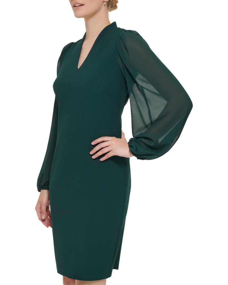 Vince Camuto Chiffon-Sleeve Sheath Mini Šaty Damske Zelene | ZAXV-40268