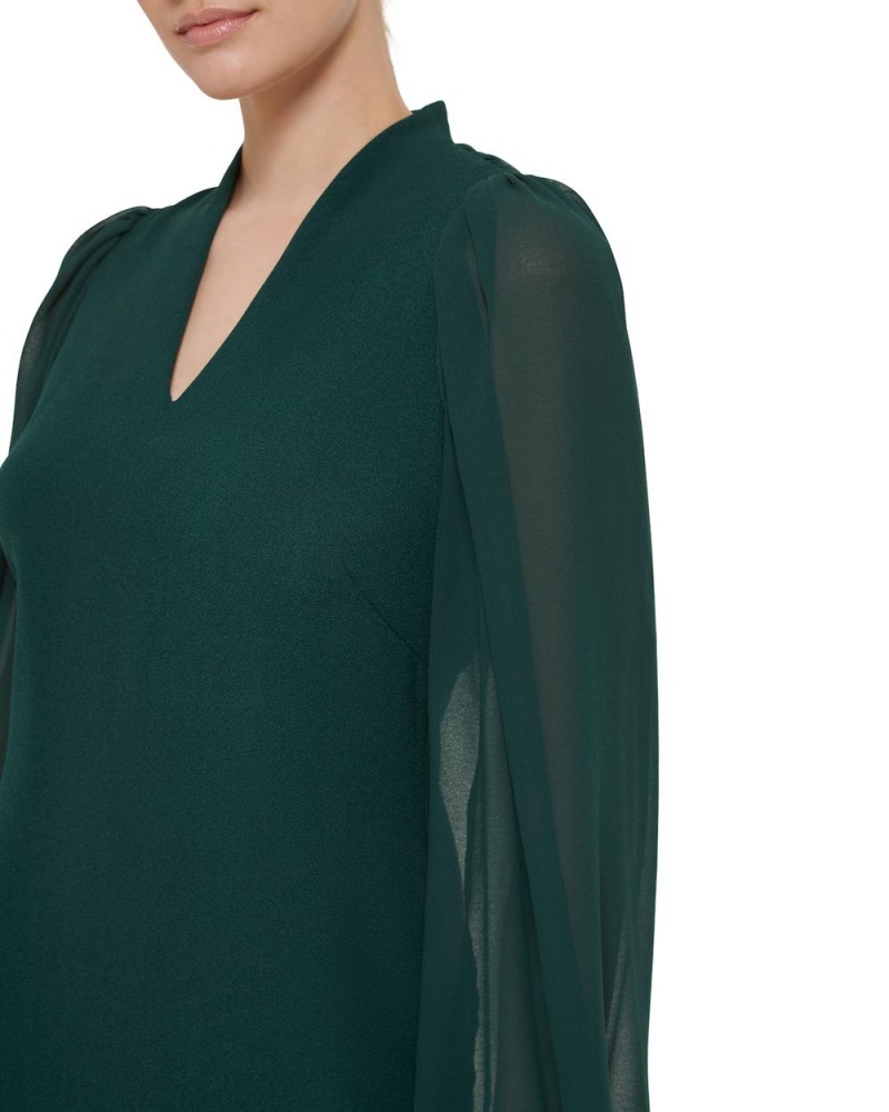 Vince Camuto Chiffon-Sleeve Sheath Mini Šaty Damske Zelene | ZAXV-40268