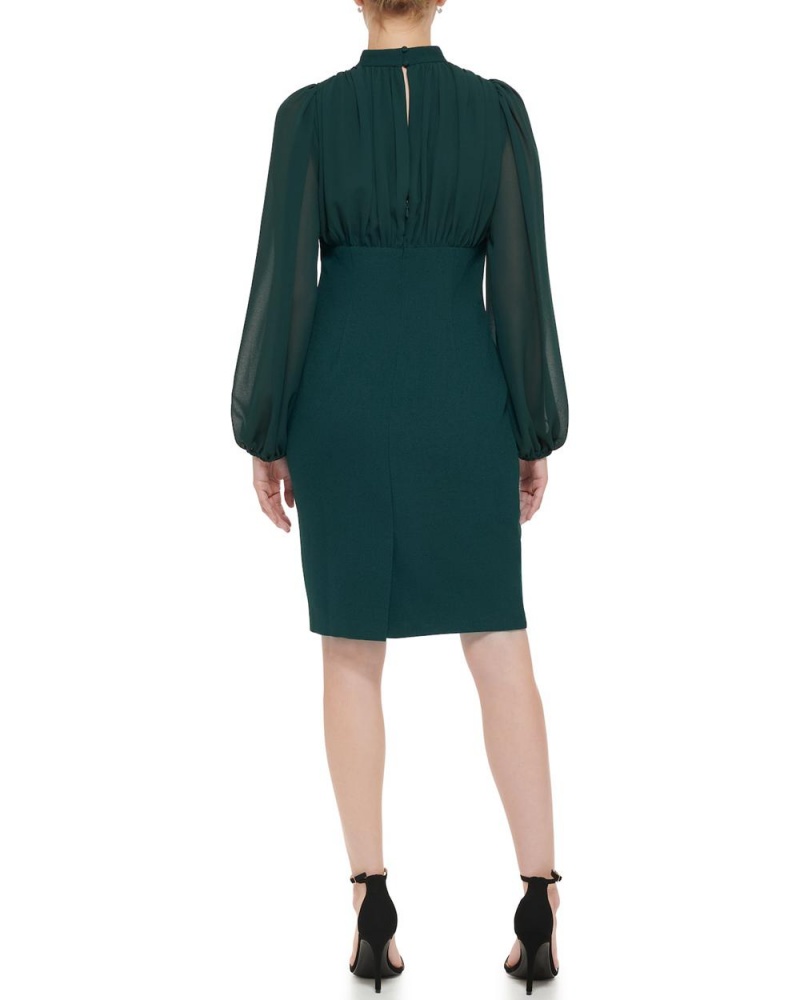 Vince Camuto Chiffon-Sleeve Sheath Mini Šaty Damske Zelene | ZAXV-40268