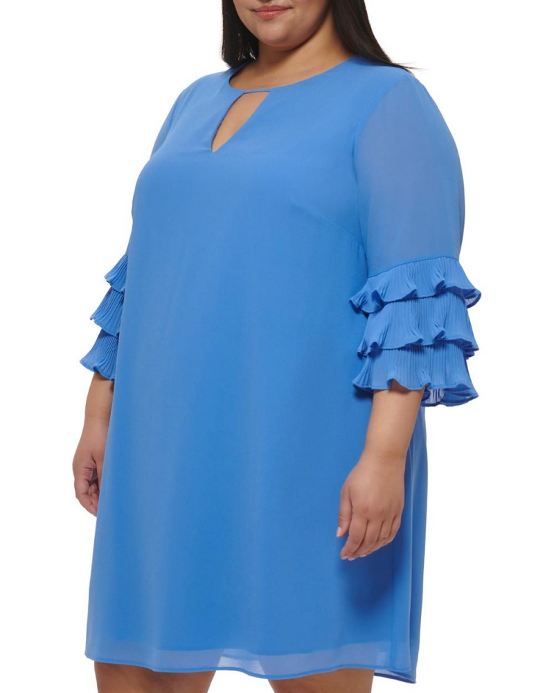 Vince Camuto Chiffon Layered-Sleeve (Plus Size) Maxi Šaty Damske Modre | PCVT-07586