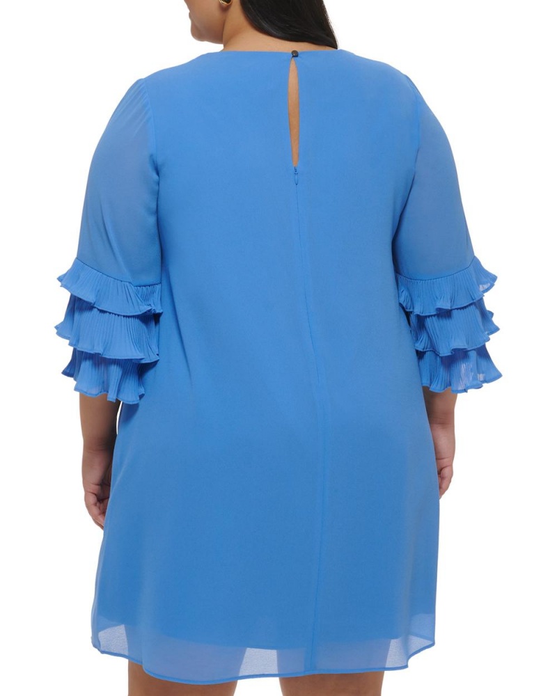 Vince Camuto Chiffon Layered-Sleeve (Plus Size) Maxi Šaty Damske Modre | PCVT-07586