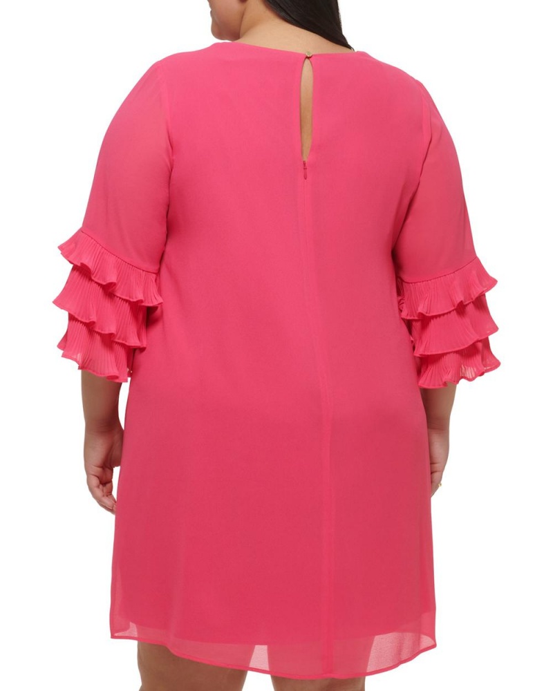 Vince Camuto Chiffon Layered-Sleeve (Plus Size) Maxi Šaty Damske Ruzove | UXEL-28754