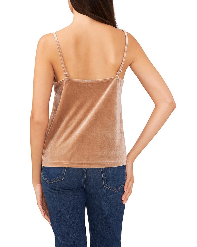 Vince Camuto Cipkovane-Trimmed Velvet Camisole Topy Damske Hnede | XHKU-87052