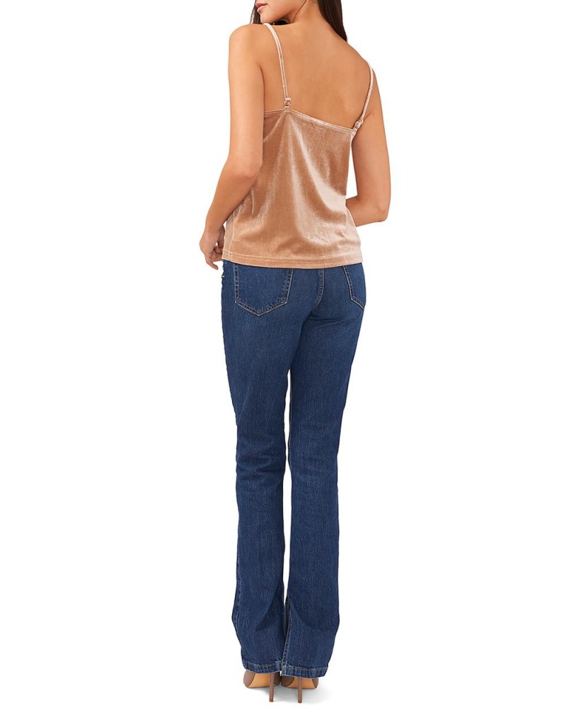 Vince Camuto Cipkovane-Trimmed Velvet Camisole Topy Damske Hnede | XHKU-87052