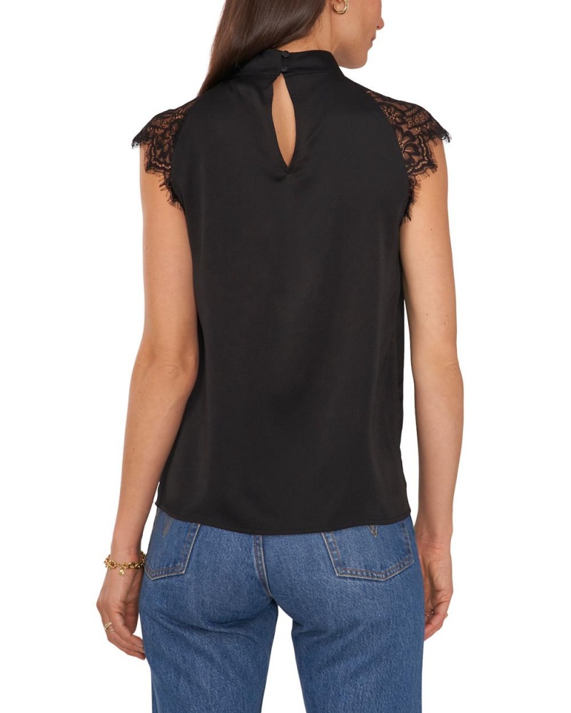 Vince Camuto Cipkovane Cap-Sleeve Bluzka Damske Čierne | LHOZ-65391
