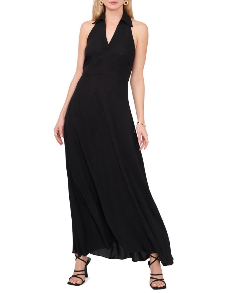 Vince Camuto Collared Halter Maxi Šaty Damske Čierne | LJYB-23198