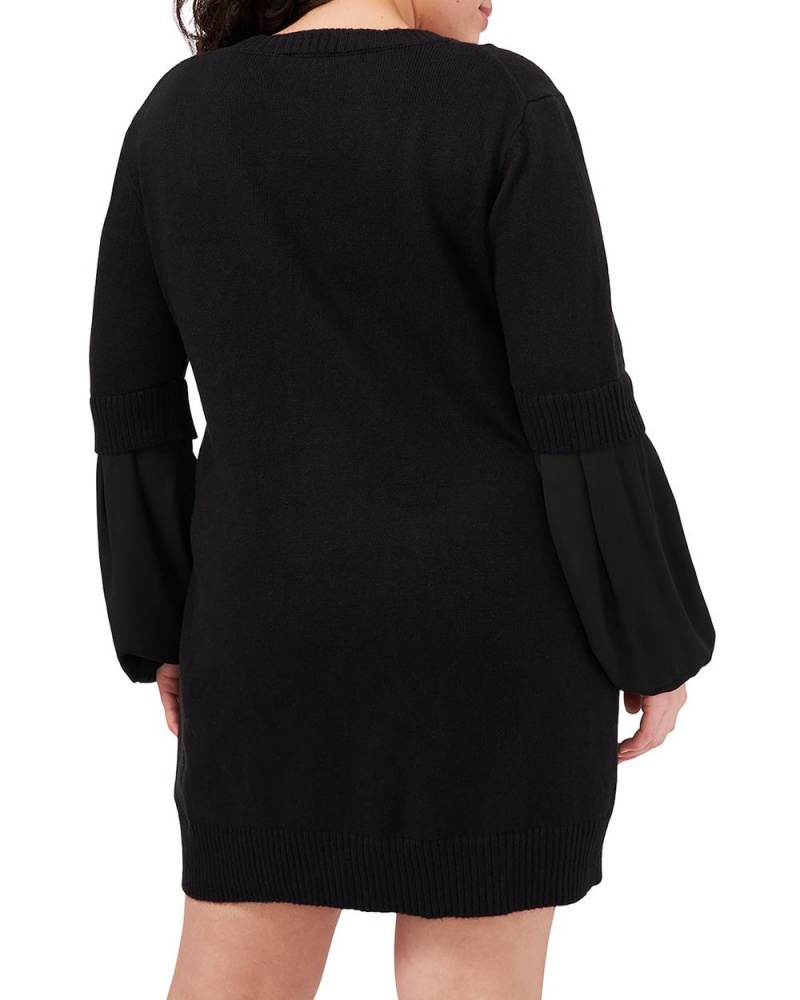 Vince Camuto Contrast-Sleeve (Plus Size) Maxi Šaty Damske Čierne | BRYC-68905