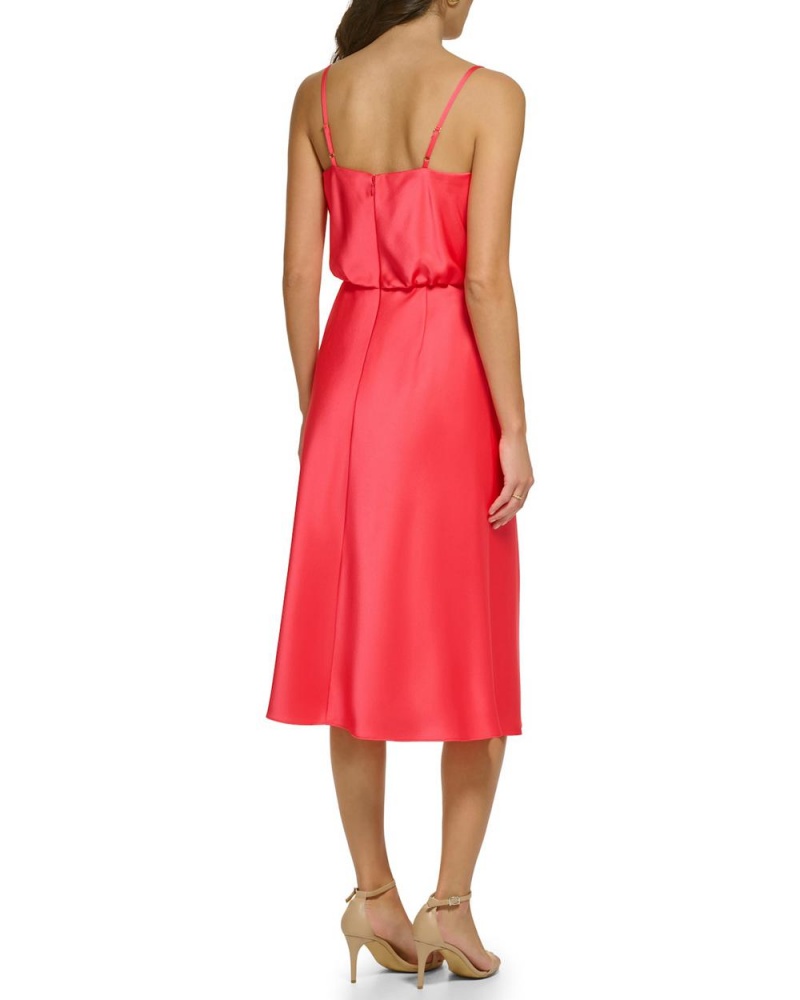 Vince Camuto Cowl-Neck Midi Šaty Damske Červené | QTCI-07846