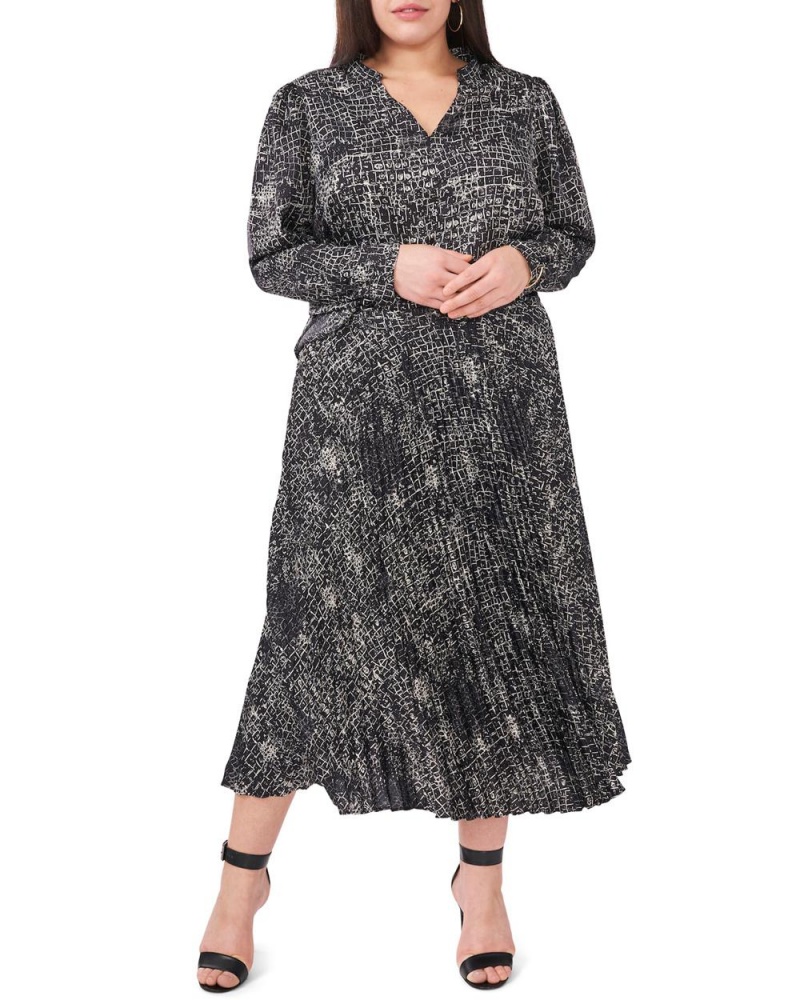 Vince Camuto Croc-Print Plisované Midi (Plus Size) Sukne Damske Čierne | AWZJ-15720