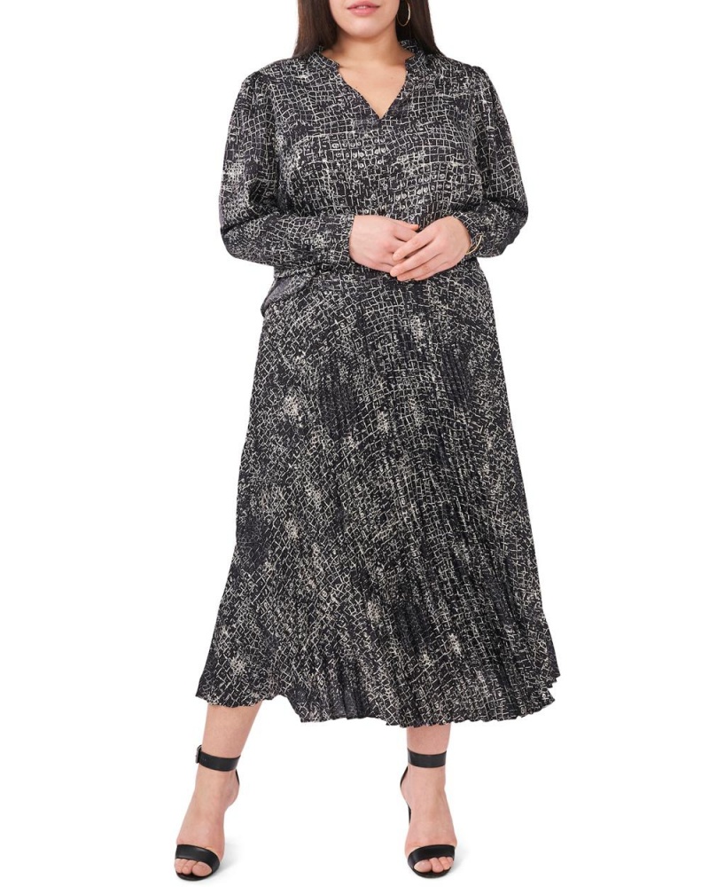 Vince Camuto Croc-Print Plisované Midi (Plus Size) Sukne Damske Čierne | AWZJ-15720