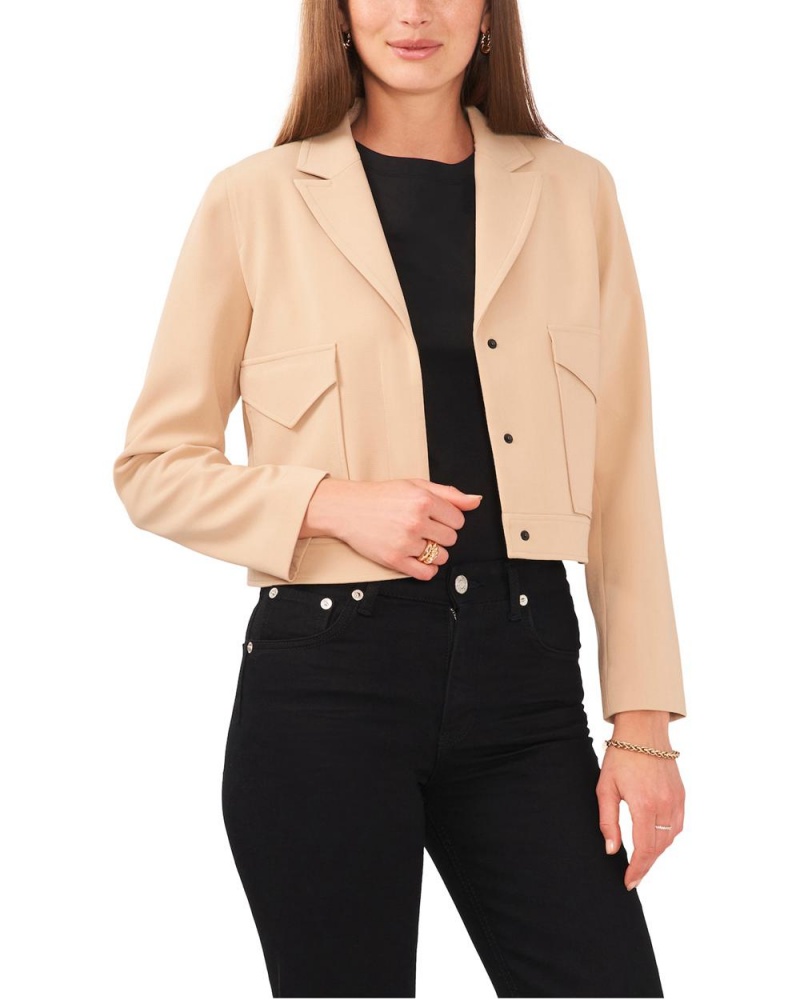 Vince Camuto Cropped Peak-Lapel Blejzer Damske Hnedožltý | BDZP-73609