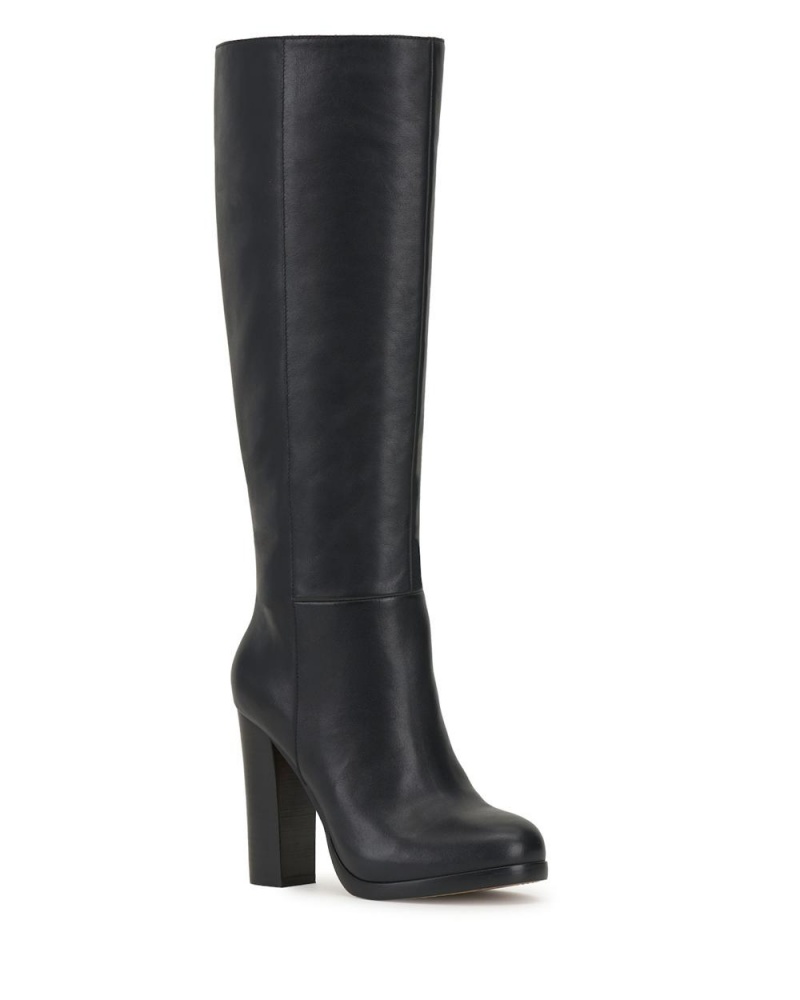 Vince Camuto Crutinie Extra Siroke Topanky-Calf Čižmy Nad Kolená Damske Čierne | NJRZ-17825