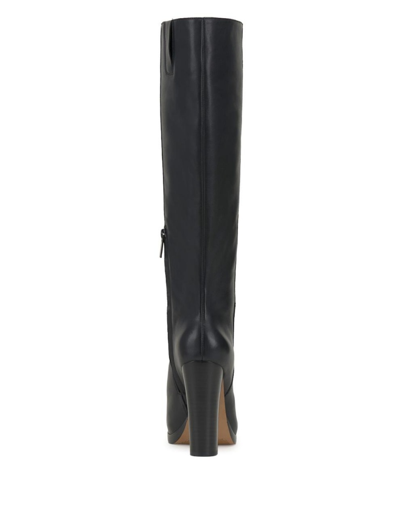 Vince Camuto Crutinie Extra Siroke Topanky-Calf Čižmy Nad Kolená Damske Čierne | NJRZ-17825