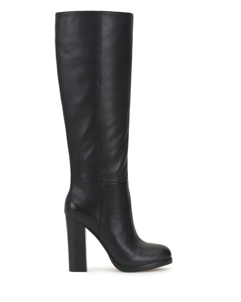 Vince Camuto Crutinie Extra Siroke Topanky-Calf Čižmy Nad Kolená Damske Čierne | NJRZ-17825