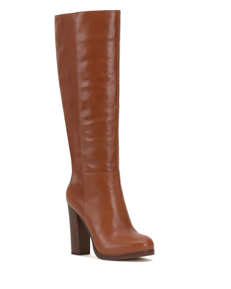 Vince Camuto Crutinie Extra Siroke Topanky-Calf Čižmy Nad Kolená Damske Hnede | GZRU-75842