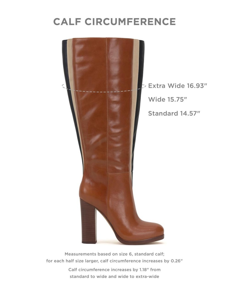 Vince Camuto Crutinie Extra Siroke Topanky-Calf Čižmy Nad Kolená Damske Hnede | GZRU-75842