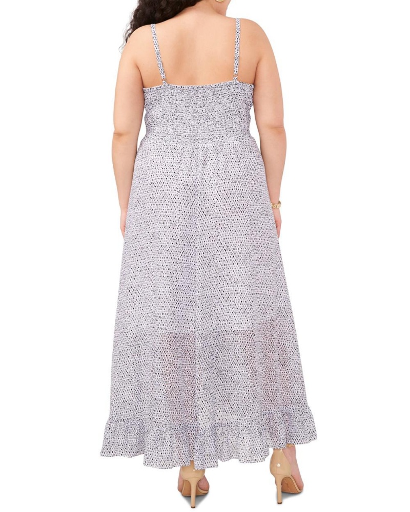 Vince Camuto Dash-Print High-Low (Plus Size) Maxi Šaty Damske Biele | KDTA-01597