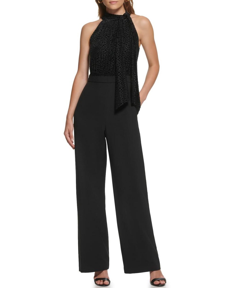 Vince Camuto Devore Bow-Neck Kombineza Damske Čierne | PEQW-21056