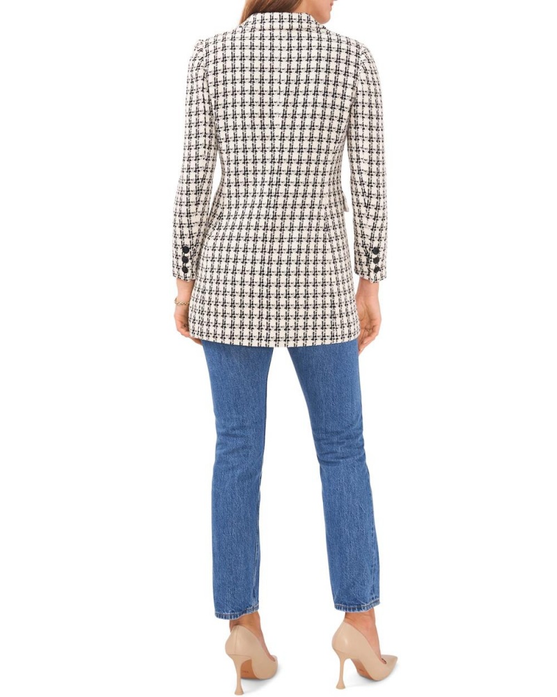 Vince Camuto Double-Breasted Tweed Bundy Damske Biele | UOYA-58036