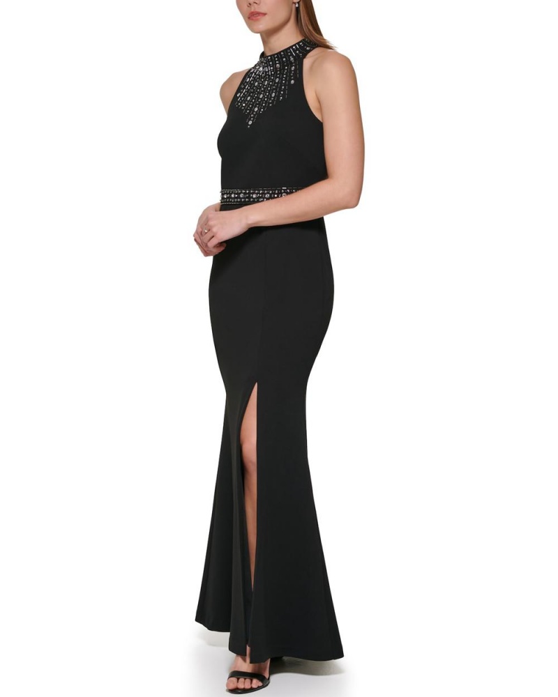 Vince Camuto Embellished Halter-Neck Gown Maxi Šaty Damske Čierne | KCZW-14268