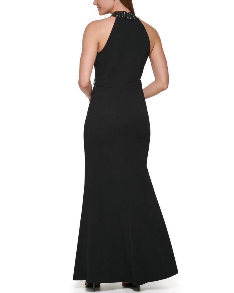 Vince Camuto Embellished Halter-Neck Gown Maxi Šaty Damske Čierne | KCZW-14268