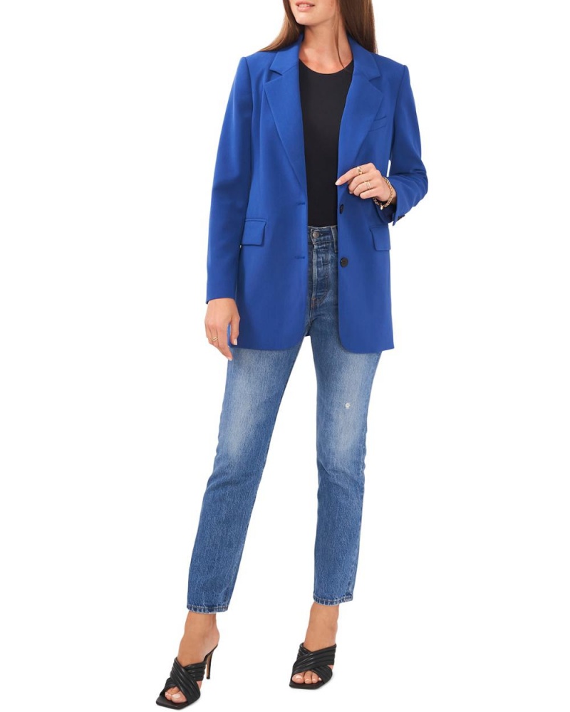 Vince Camuto Embroidered-Sleeve Tie-Detail Topy Damske Modre | YIGZ-58264