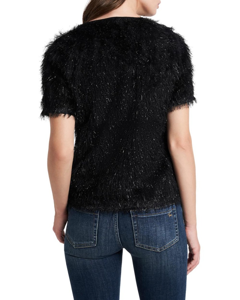 Vince Camuto Eyelash Knit Topy Damske Čierne | DSCR-61387