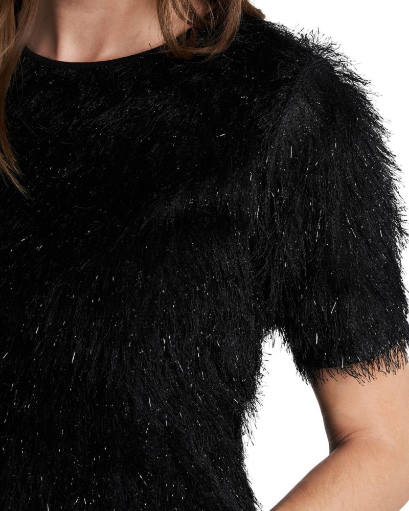 Vince Camuto Eyelash Knit Topy Damske Čierne | DSCR-61387